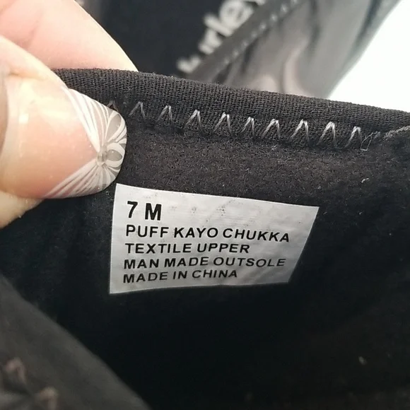 Hurley Black Puff Kayo Chukka Quilted Slip-On Shoes 7M - Picture 8 of 8